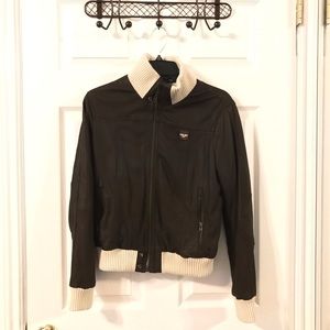 leather bomber jacket